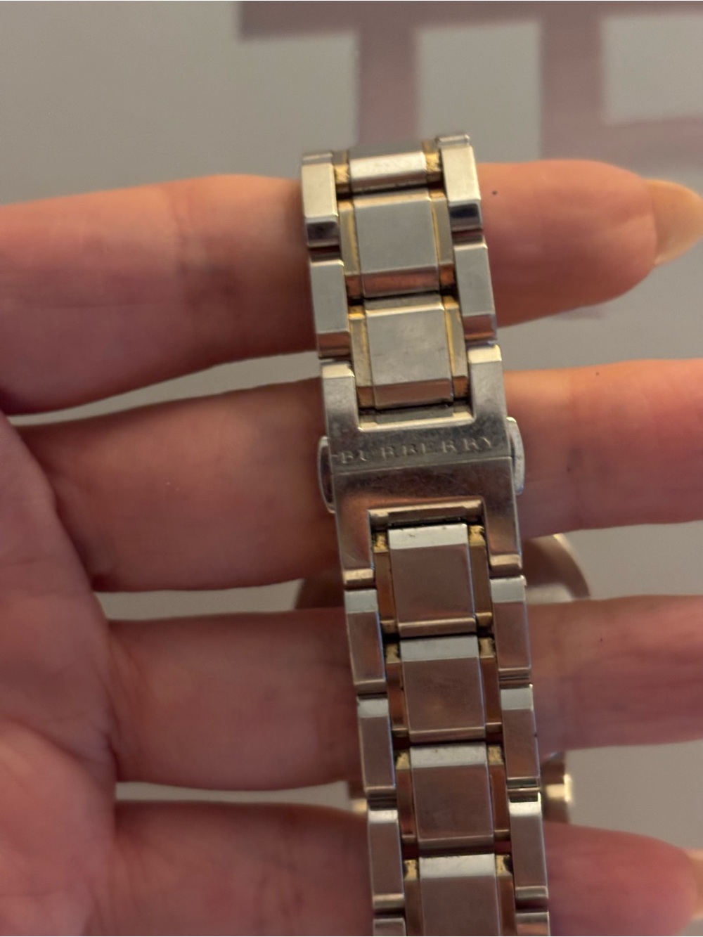 Burberry Two-Tone Silver and Gold Bracelet Watch - White Dial - Picture 3 of 4